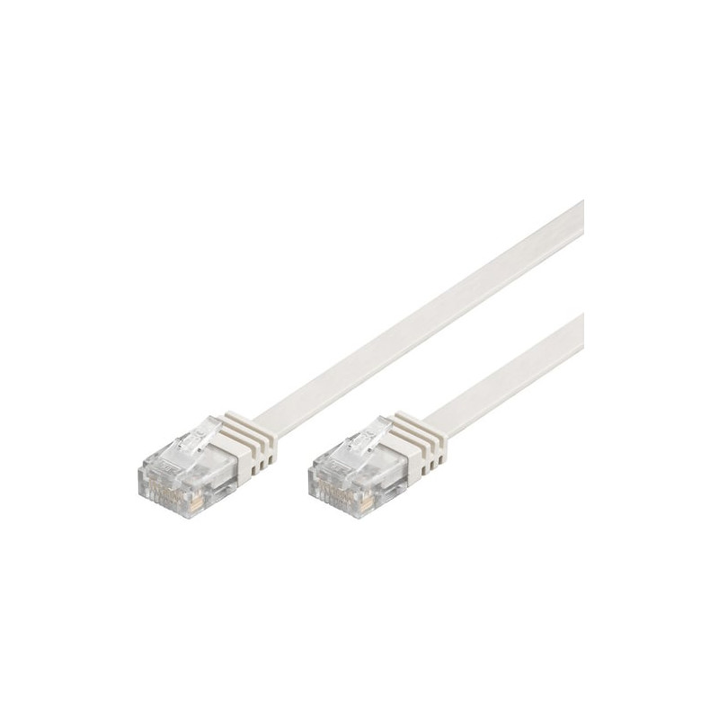 Flat patch cable rj45 u/utp cat6 1,50m white bulk