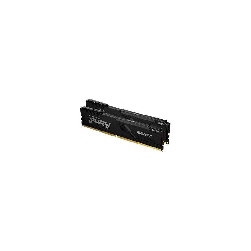 Ram dimm ddr4 32gb kingston fury beast 3200mhz cl16 nero [kf432c16bbk2/32]