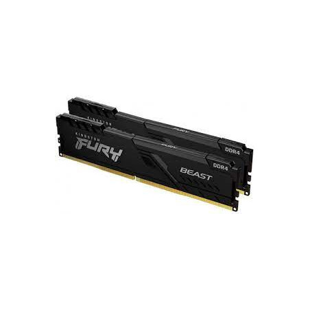 Ram dimm ddr4 32gb kingston fury beast 3200mhz cl16 nero [kf432c16bbk2/32]
