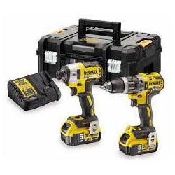 Trapano a percussione dewalt set combinato 18v xr 2x5.0ah [dck266p2t]