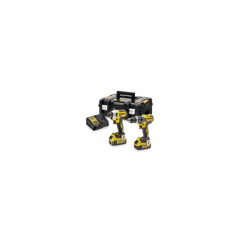 Trapano a percussione dewalt set combinato 18v xr 2x5.0ah [dck266p2t]