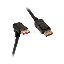 Cavo displayport inline 1.4 8k4k angolato verso l'alto 2 m nero/oro