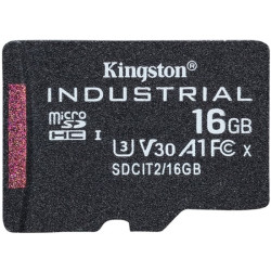 16gb scheda microsdhc kingston industrial c10 a1 + adattatore sd