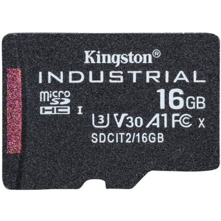 16gb scheda microsdhc kingston industrial c10 a1 + adattatore sd
