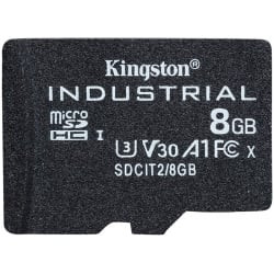 8gb scheda microsdhc kingston industrial c10 a1 pslc + adattatore