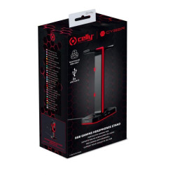Supporto cuffie da gioco celly rgb nero [cyberstationbk]
