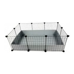 Recinto per cane c e c3x2 110x75 cm cavia riccio grigio argento