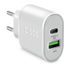 Caricabatterie sbs usb da parete 20w bianco