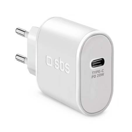 Caricabatterie sbs usb da parete 20w bianco