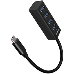 Hub usb mini axagon tipo-c 3.2 /4x usb-a nero [hue-m1c]