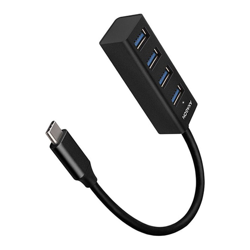 hub usb mini axagon tipo-c 3.2 /4x usb-a nero [hue-m1c]