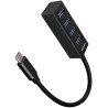 hub usb mini axagon tipo-c 3.2 /4x usb-a nero [hue-m1c]