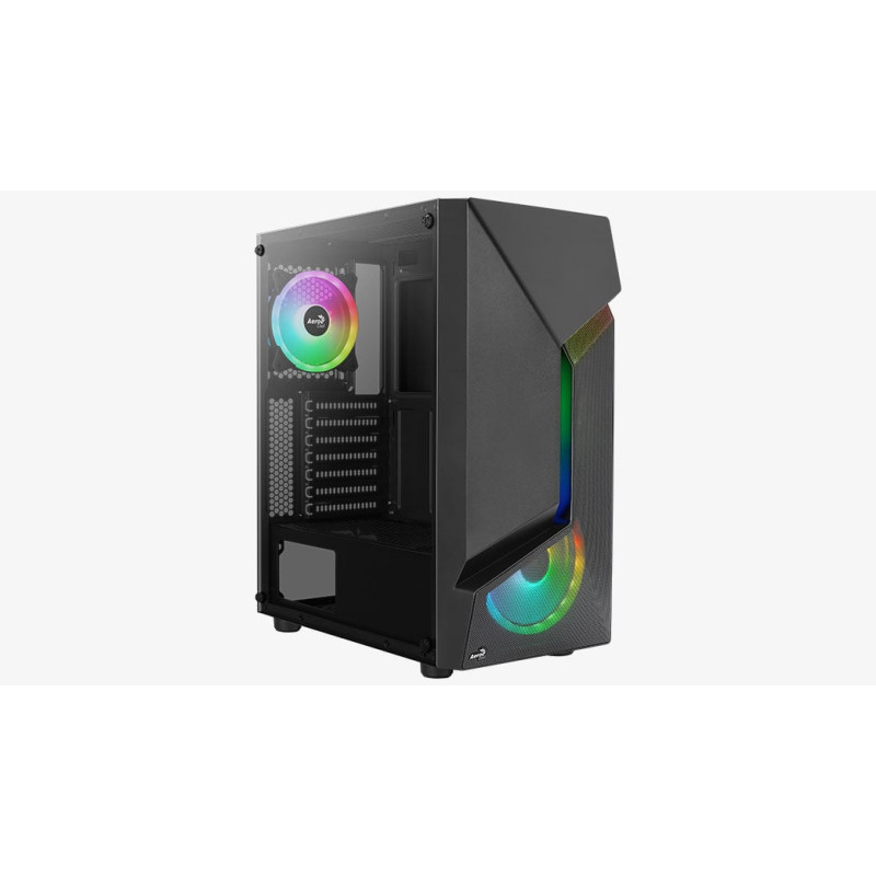 Case aerocool scape-g-bk-v3 argb midi-tower vetro