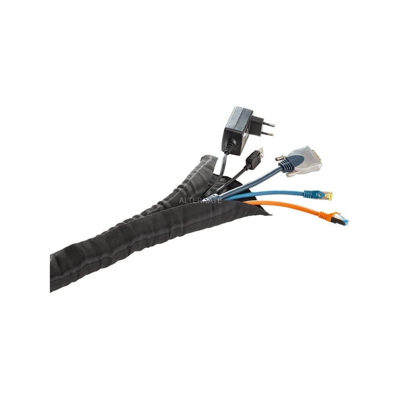 Guaina intrecciata hagor ks self wrap per cavo 5m nero [8825]