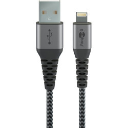 Cavo da lightning goobay a usb a 1m grigio siderale/argento [49296]