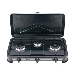Fornello a gas ardes gpl 3f 2900w c/cop nero [ar1fg03]