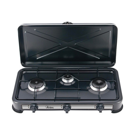 Fornello a gas ardes gpl 3f 2900w c/cop nero [ar1fg03]