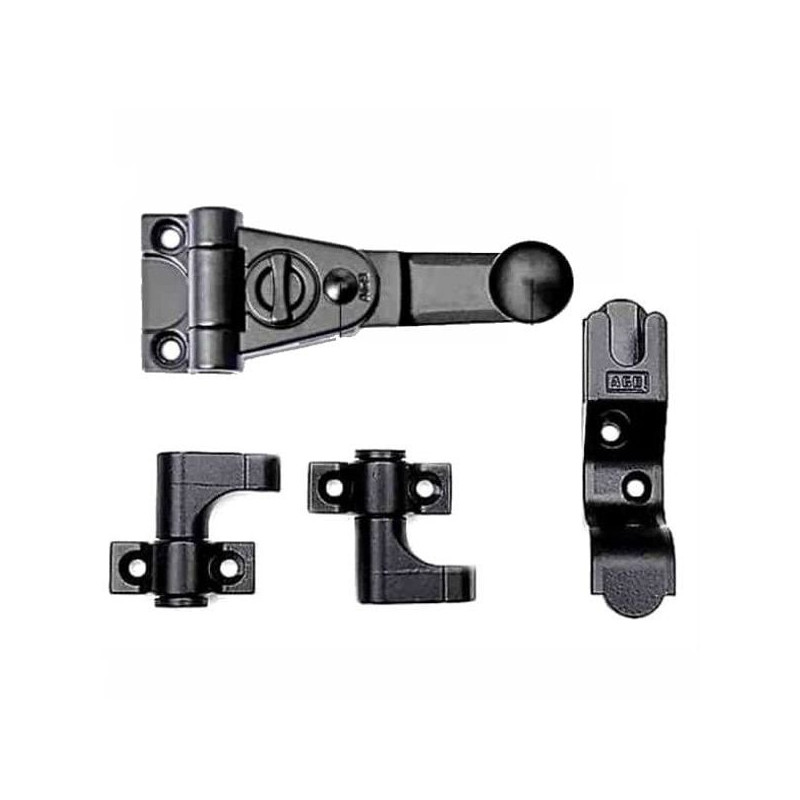 Kit spagnoletta di chiusura agb serrature 2 ante 903 agb nero [h00903.09.93]