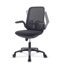 Sedia uffico techly 363340 regolabile con braccioli pieghevoli nero