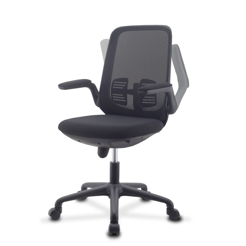 Sedia uffico techly 363340 regolabile con braccioli pieghevoli nero