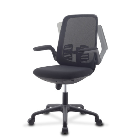 Sedia uffico techly 363340 regolabile con braccioli pieghevoli nero