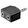 Audio adapter 3,5mm stereo - 2x 3,5mm stereo st/bu [11104]