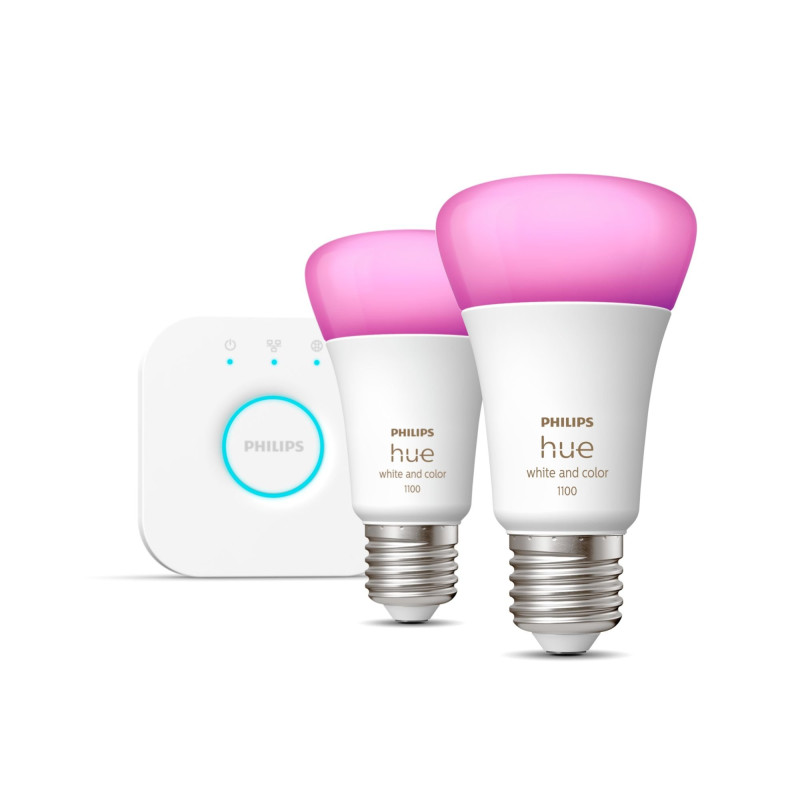 set lampadine philips hue starter kit e27 9w bianco [929002468810]