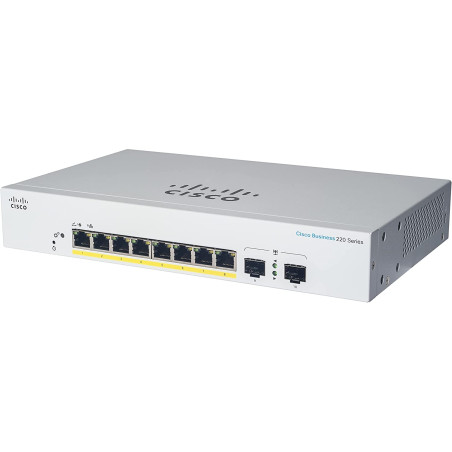 Switch cisco cbs220 smart 8-port ge ext ps 2x1g sfp (non poe)
