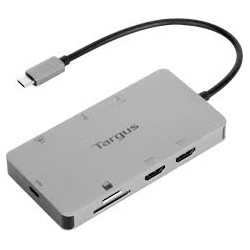 Docking station targus cablato usb-c a 4k hdmi/microsd/sd argento