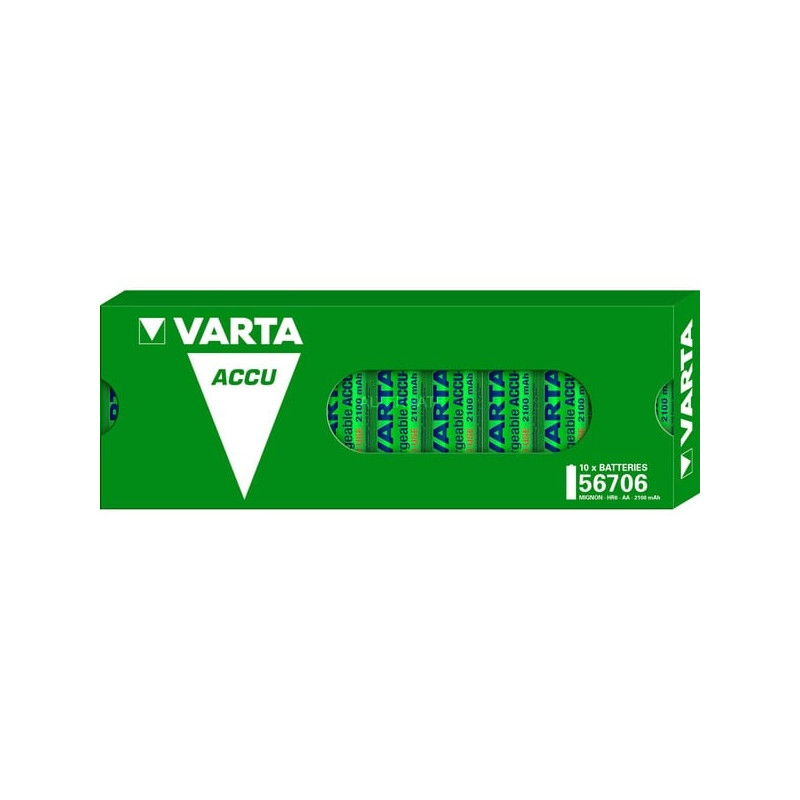 Pila varta akku hr06 ricaricabile 2100mah aa 10pz verde [56706101111]