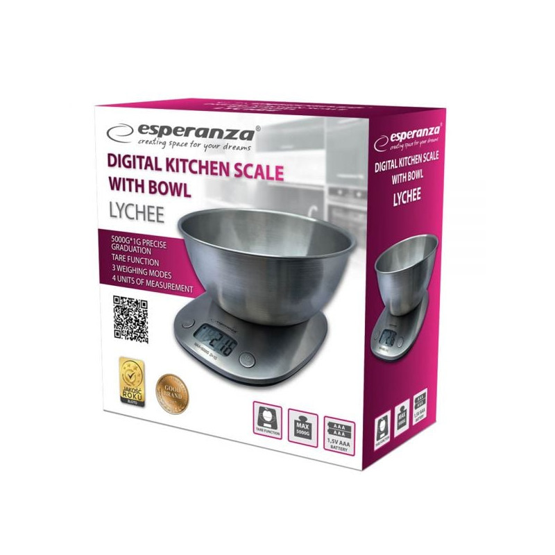 Bilancia elettronica da cucina esperanza eks008 con ciotola [eks008]