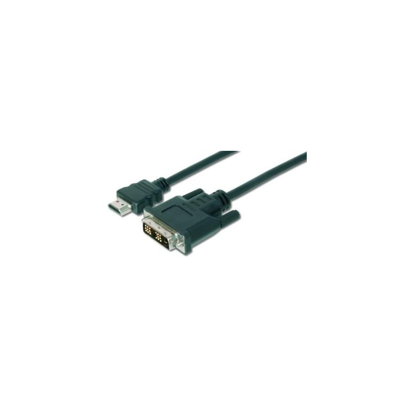 Hdmi cable typ a - dvi(18+1) st/st 2,00m black [ak-330300-020-s]