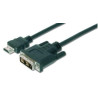 Hdmi cable typ a - dvi(18+1) st/st 2,00m black [ak-330300-020-s]