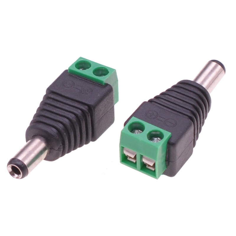 Adattatore alimentazione dc techly 2.5x5.5mm maschio terminal block
