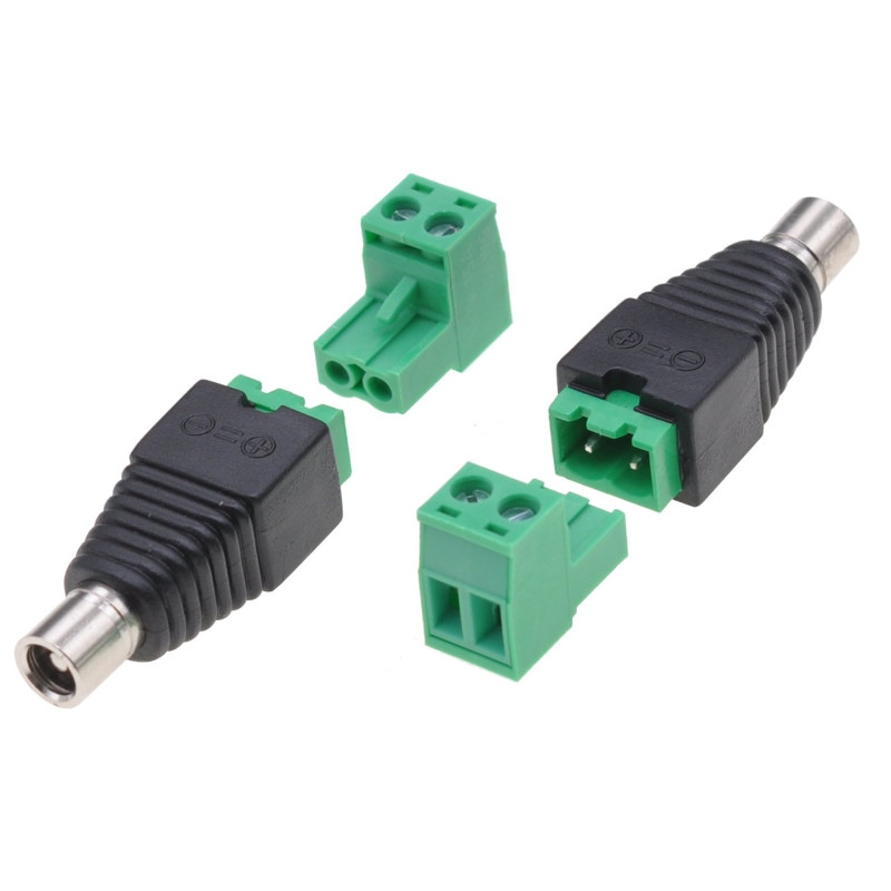 Adattatore alimentazione dc techly 2.5x5.5mm femmina terminal block