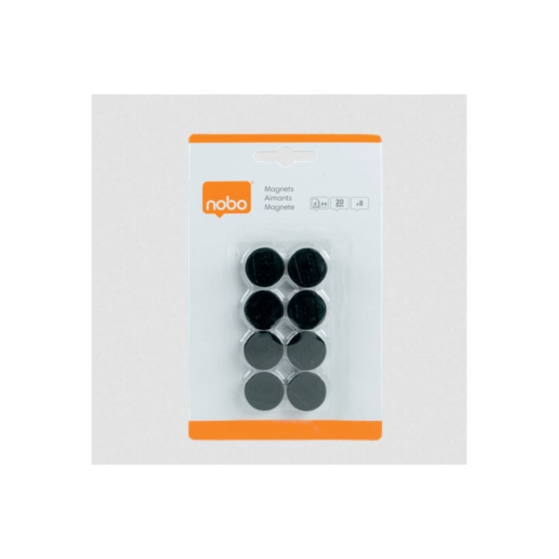 Bottoni magnetici nobo diametro 20mm cf8 8pz nero [1901440]