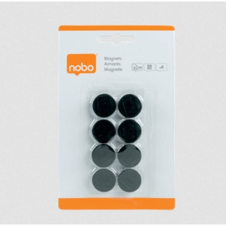Bottoni magnetici nobo diametro 20mm cf8 8pz nero [1901440]
