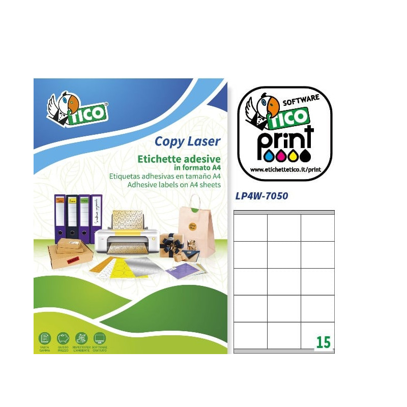 Etichette bianche consumabili tico con margini 70x50 8 100ff [lp4w-7050]