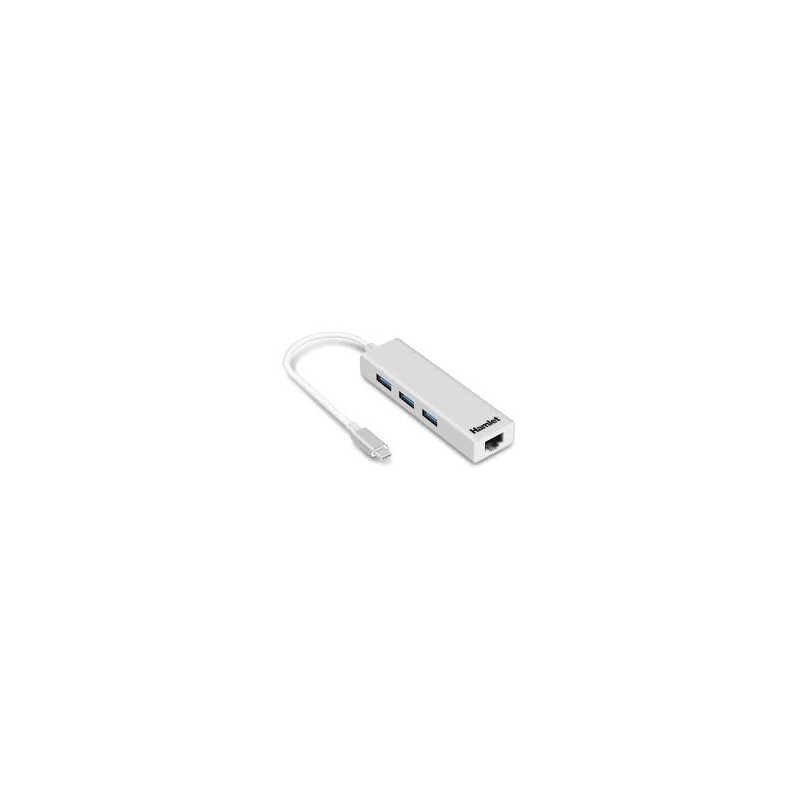 Hub usb hamlet tipo-c 3-porte/ usb-a 3.0 + lan [xhub331tcl]