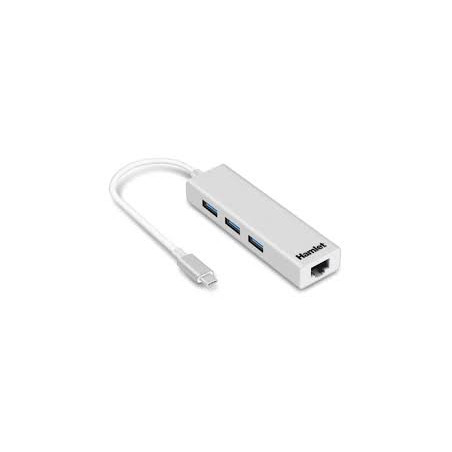 Hub usb hamlet tipo-c 3-porte/ usb-a 3.0 + lan [xhub331tcl]
