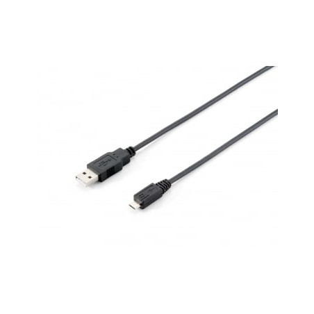 Usb cable equip usb2.0 typ a - micro b st/st 1,00m black [128594]