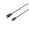 Usb cable equip usb2.0 typ a - micro b st/st 1,00m black [128594]