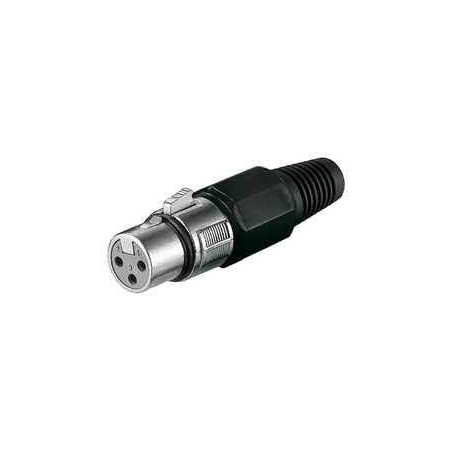 Connettore microfono goobay xlr 189 sb jack a filo 3pin nero [11755]