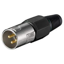 Connettore microfono goobay xlr 189 sb plug a filo 3pin nero [11749]