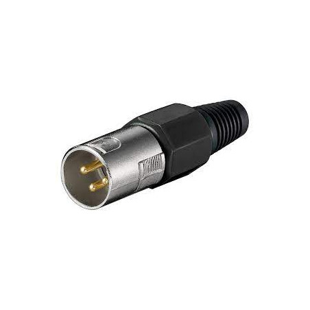 Connettore microfono goobay xlr 189 sb plug a filo 3pin nero [11749]