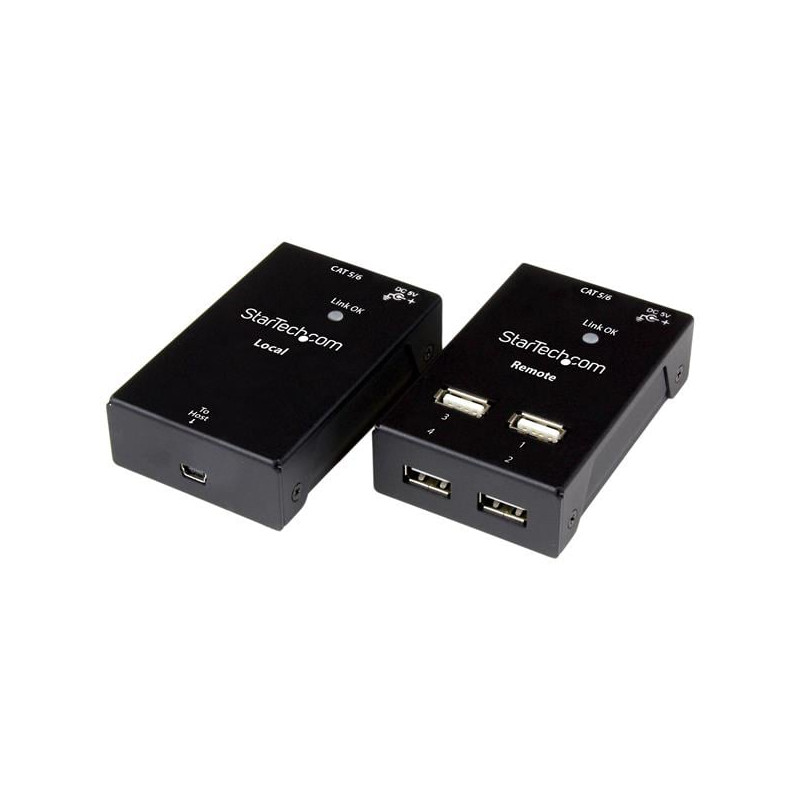 Extender startech.com usb 2.0 4 porte via cat5/cat6 [usb2004extv]