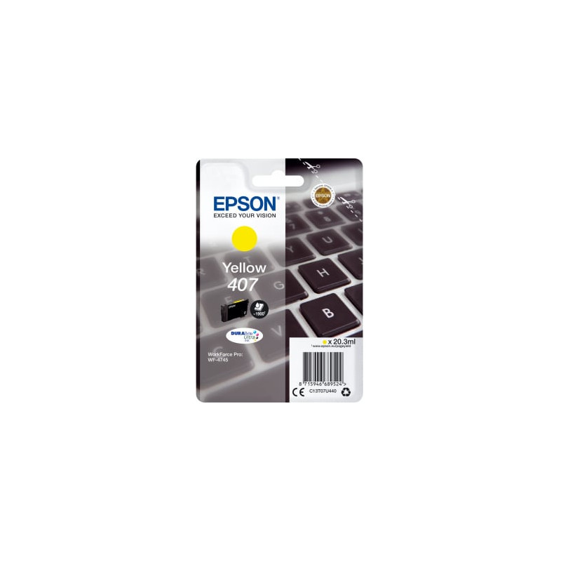 Cartuccia d'inchiostro epson 407 originale 20.3ml l giallo [c13t07u440]