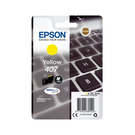 Cartuccia d'inchiostro epson 407 originale 20.3ml l giallo [c13t07u440]
