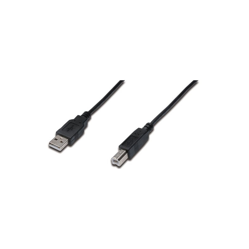 Usb cable usb2.0 typ a - typ b st/st 1,80m black [ak-300102-018-s]