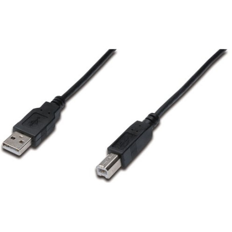 Usb cable usb2.0 typ a - typ b st/st 1,80m black [ak-300102-018-s]